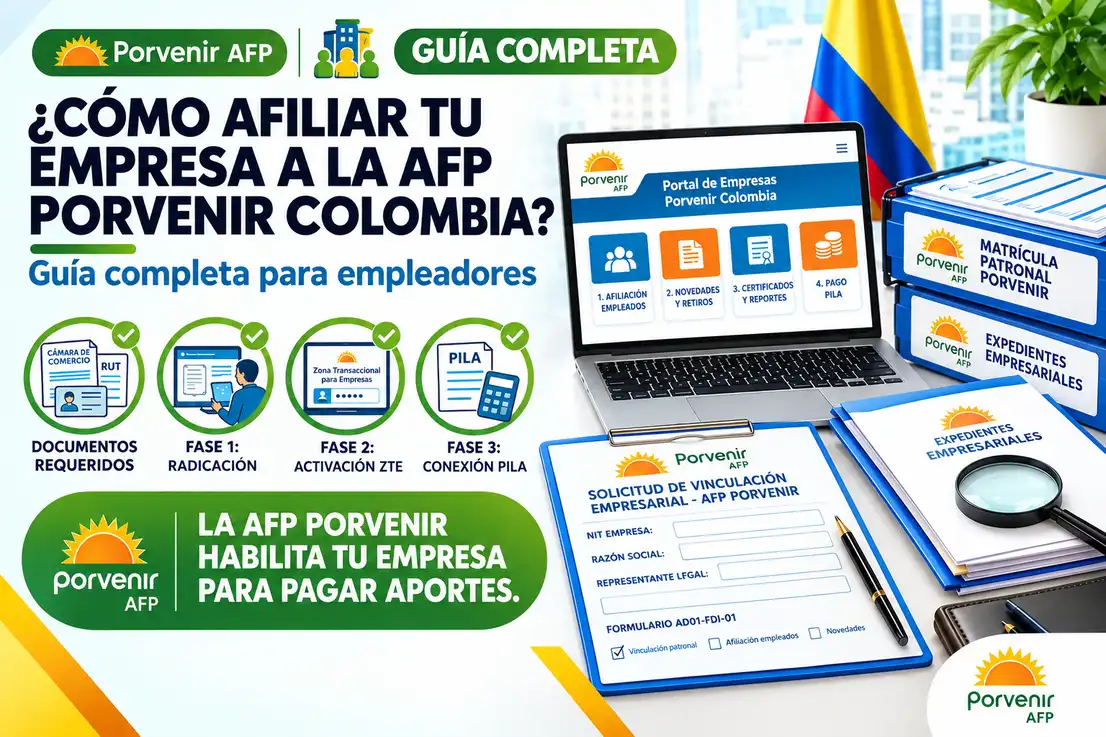 Cómo afiliar tu empresa a la Afp Porvenir Colombia