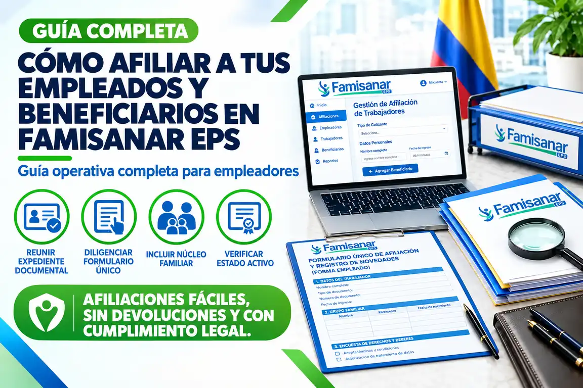 Guía para afiliar empleados y Beneficiarios a EPS Famisanar