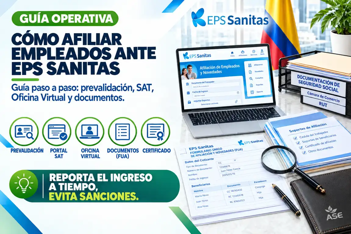 Cómo afiliar empleados a EPS Sanitas: Guía operativa para empresas